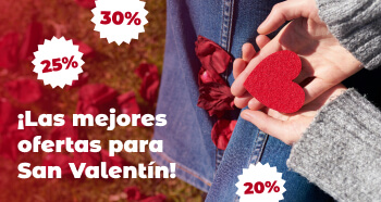 Ofertas especiales por San Valentín. encuentra el regalo que buscas