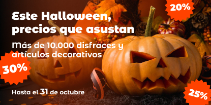 Celbra Halloween con Bixoto. Descuentos especiales en disfraces, decoración y mucho más.