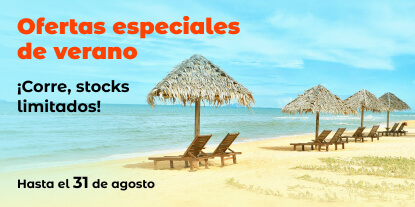 Ofertas especiales de verano hasta el 31 de agosto